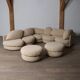 Canapé sculptural beige par Wiener Werkstätte, Autriche 1970