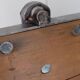 Industrial coffee table pallet on wheels