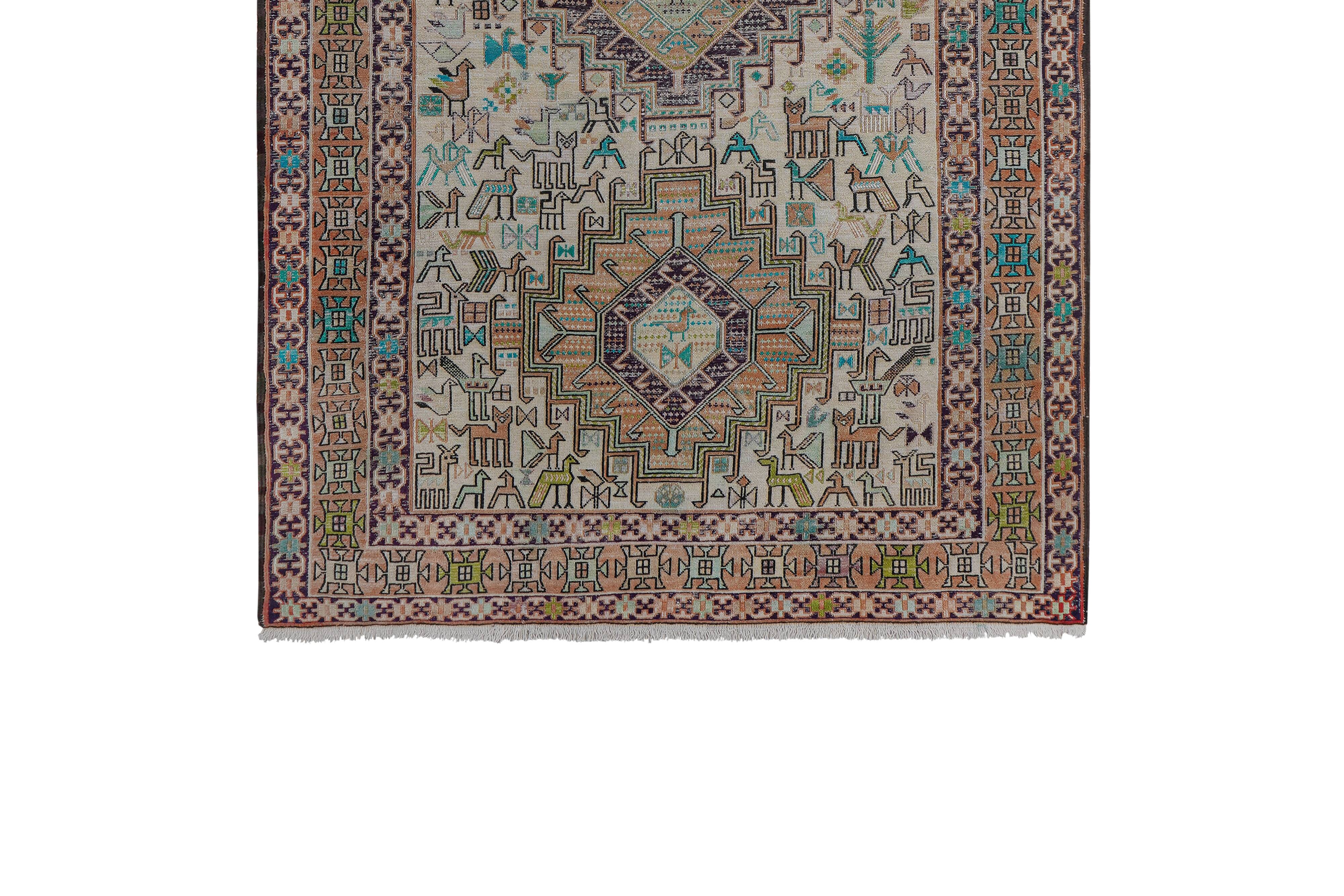 Vintage Turkish Oushak Handwoven Rug 117x181 cm