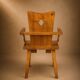 Paire fauteuils brutaliste chêne France Circa 1950