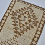 Decorative Vintage White Wool Runner Rug sku 2072