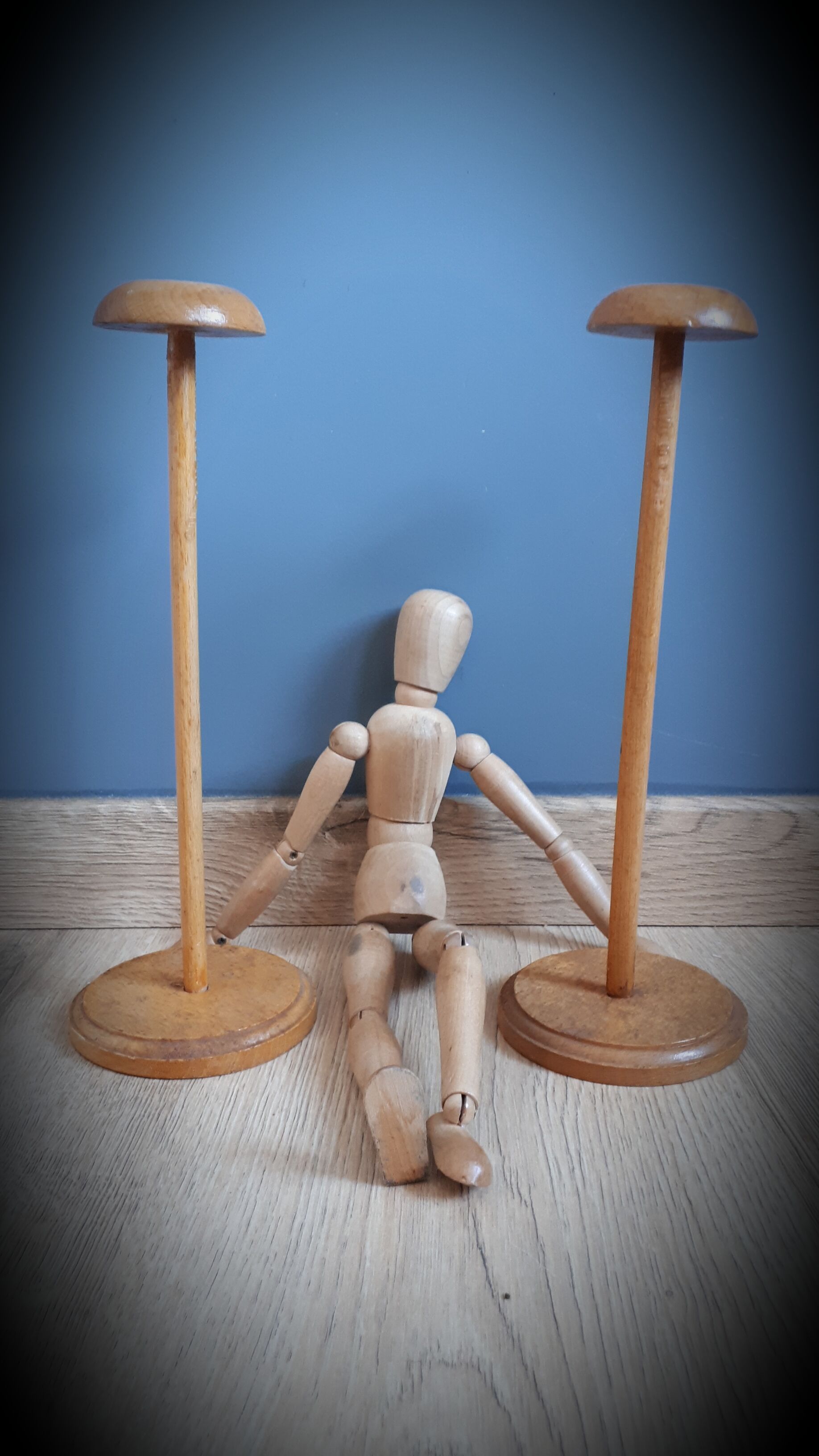 Solid wooden hat-wear duo