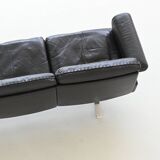 Canapé 3 places De Sede modèle DS-31 en cuir noir, Suisse 1970