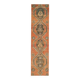 1970s vintage Turkish Oushak handmade wool cotton orange runner rug 80x320
