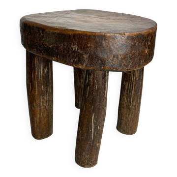 Tabouret Lobi, en bois massif, pièce unique