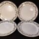 Set of 4 antique flat plates in half-porcelain from Badonviller