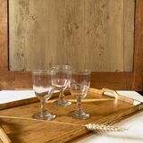 Old wooden and brass tray