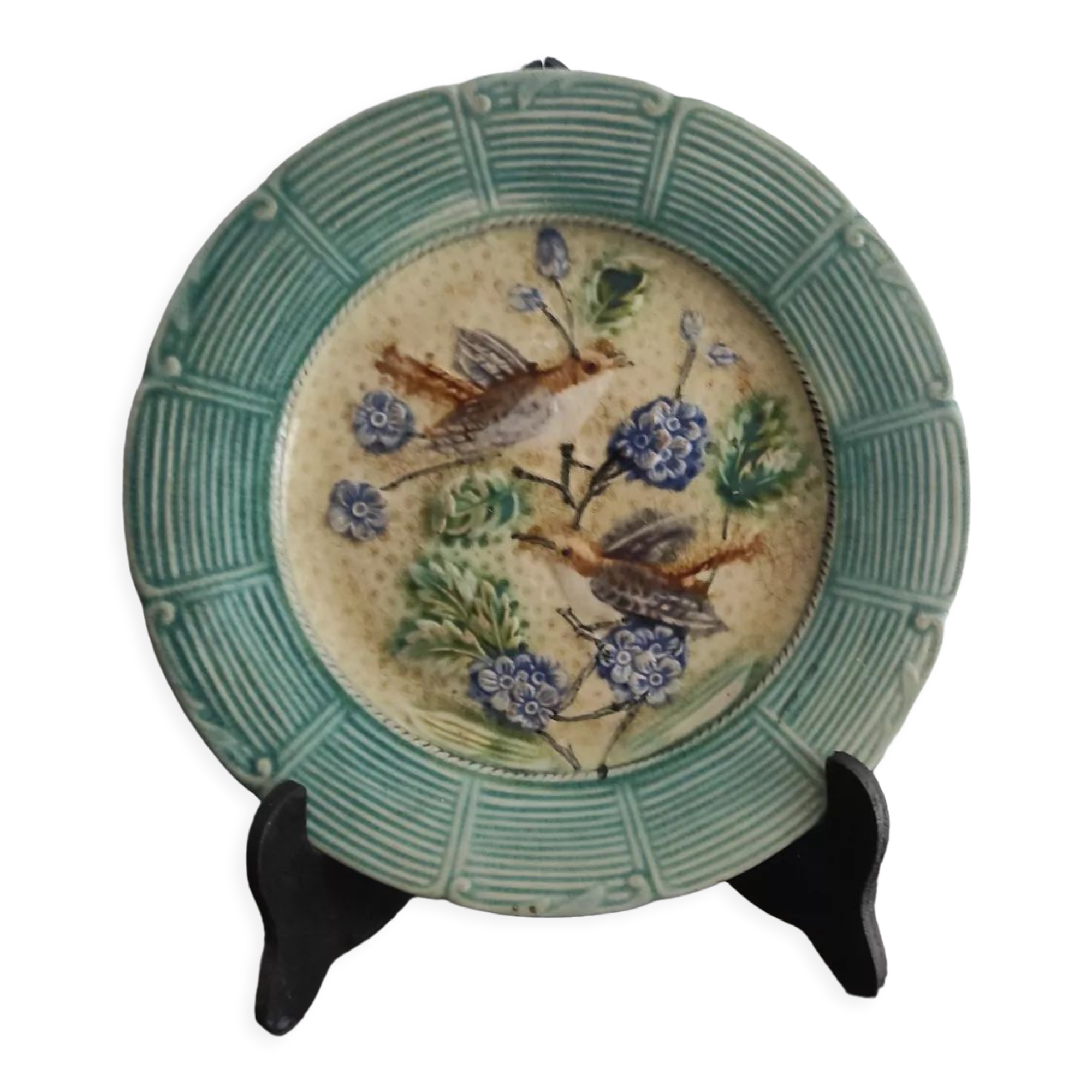 Old plate - Green Marli slip - XIX century