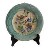 Assiette ancienne - Barbotine à Marli vert - XIX ème siècle