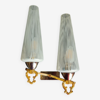 Vintage Lunel two-light wall light