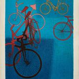 "Bicycles" lithograph by Daniel Riberzani