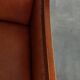 Majestic, luxurious set of 4 cognac-colored cowhide leather Art Deco design armchairs