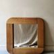 Large oak mirror 78x78, Maison Regain 1978