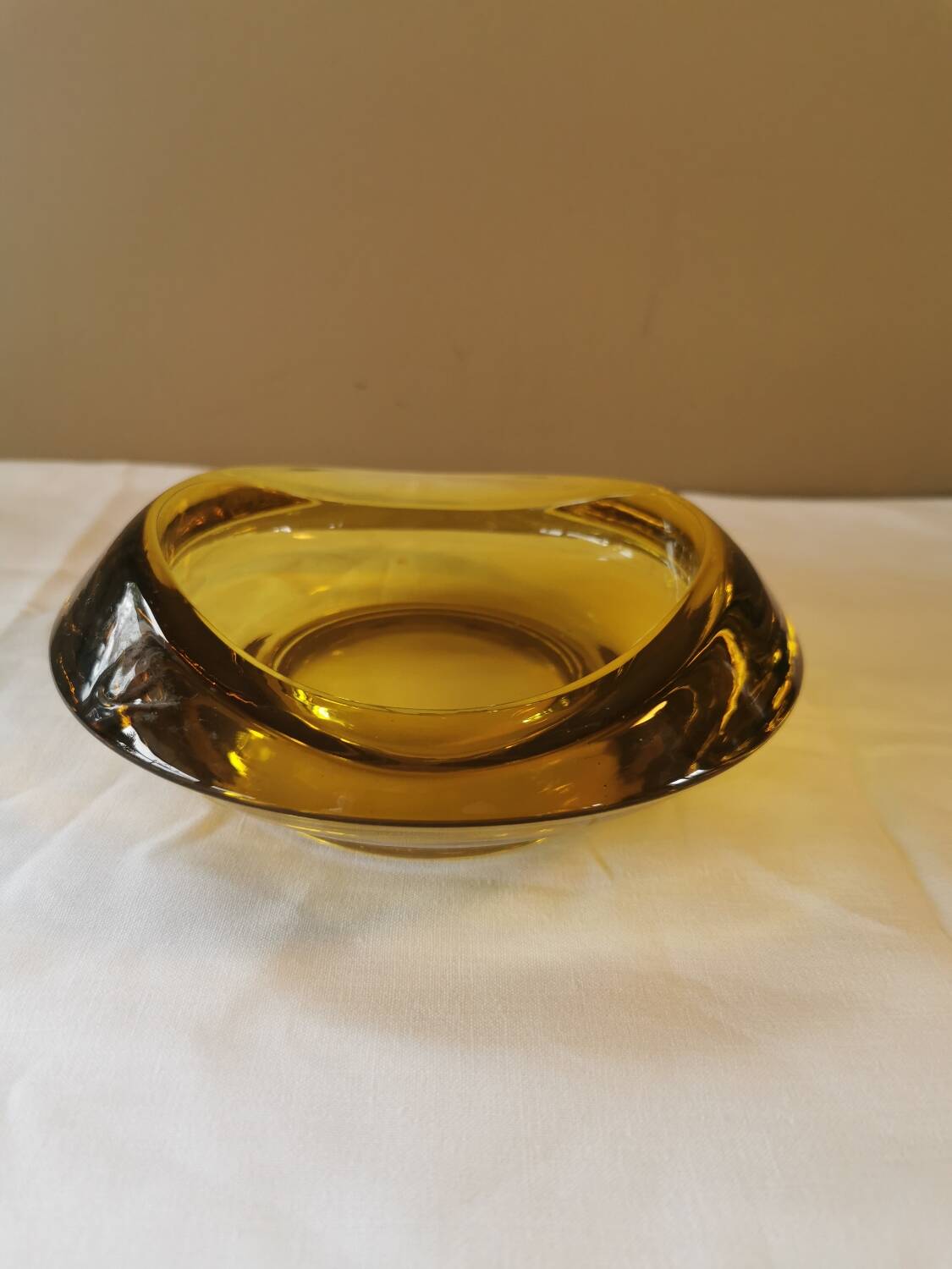 Vintage amber glass pocket tray