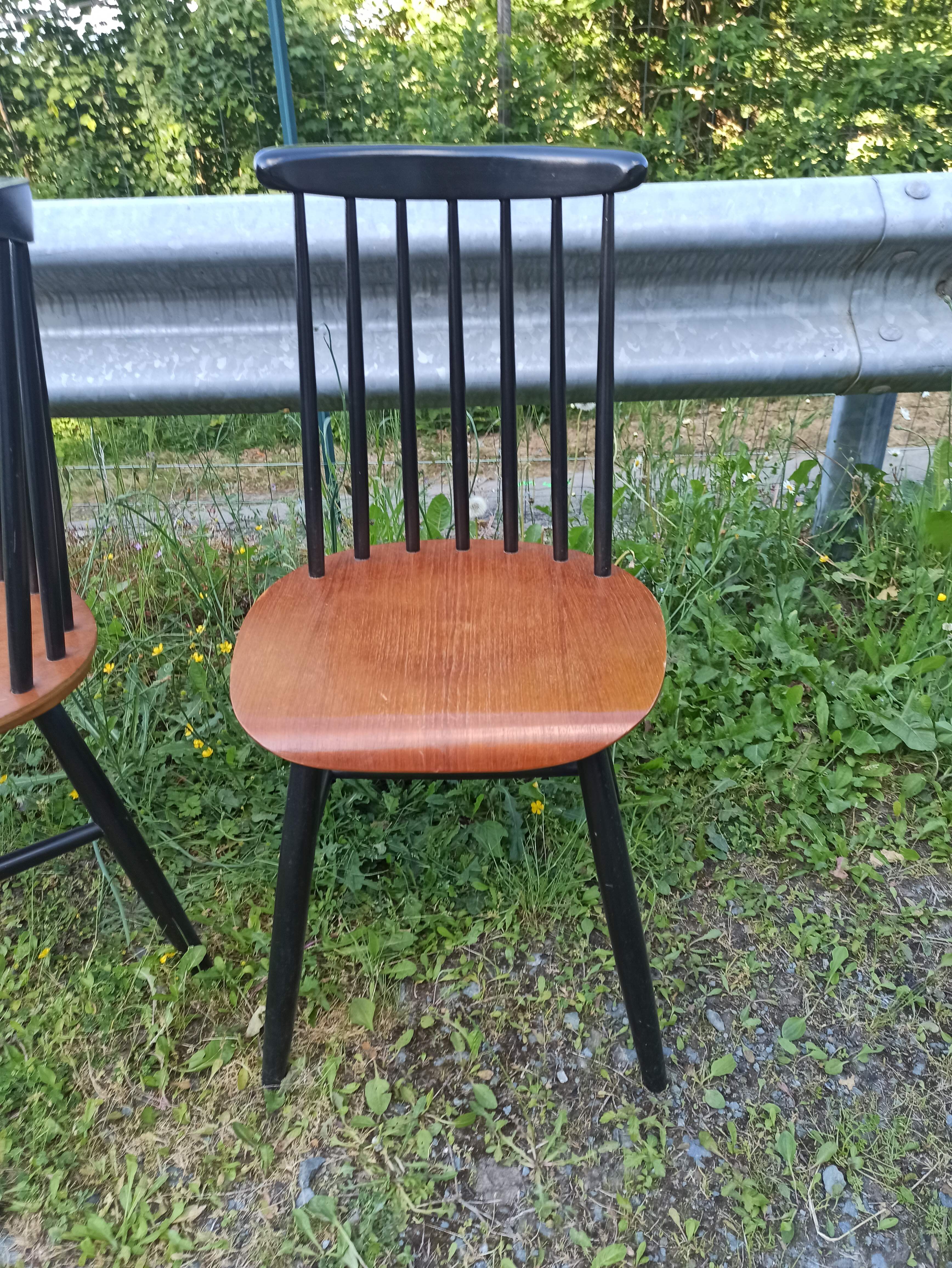 Paire chaises fanett par Ilmari Tapiovaara années 60