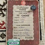 Handmade Tunisian carpet in upper wool twentieth century