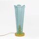 Mid-Century Modern Brass and Murano Glass Leaf Palm Table Lamps