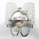 Double wall lamp 1970's chrome and glass