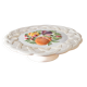 Large cake dish on foot in slip signed Fratelli Gialletti