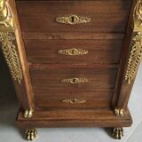 Empire desk with mahogany and oak pedestals