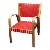 Fauteuil Bow Wood Steiner lamelles rouges