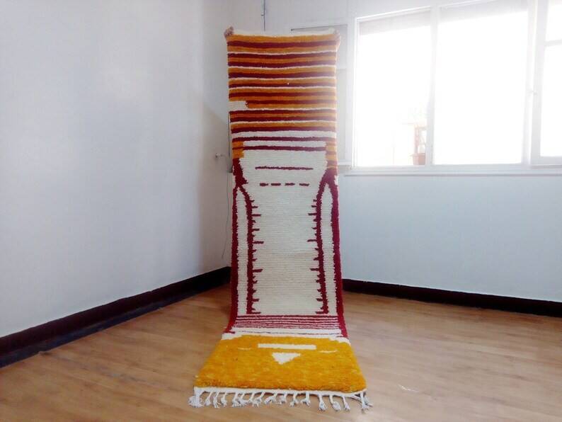 Tapis coureur - style tissé main du Maroc - 296 x 70 cm