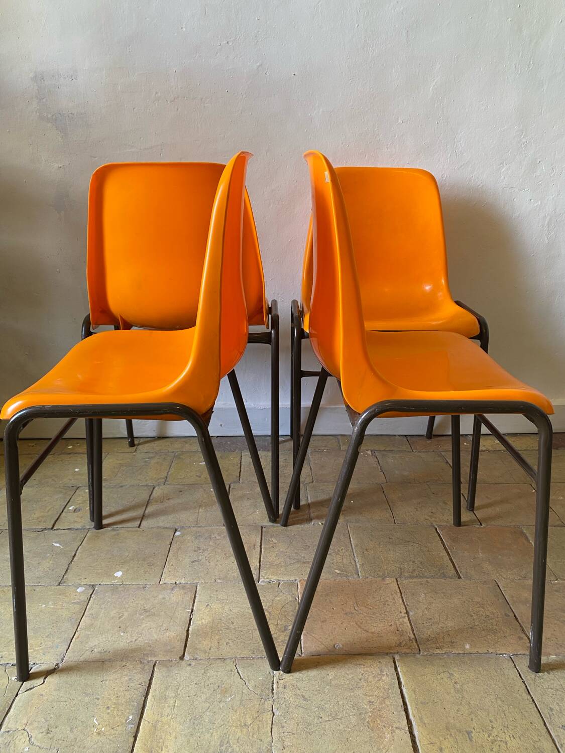 Chaises vintage orange