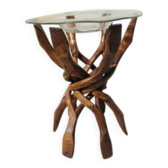 Rare six-branched intertwined pied and glass top.