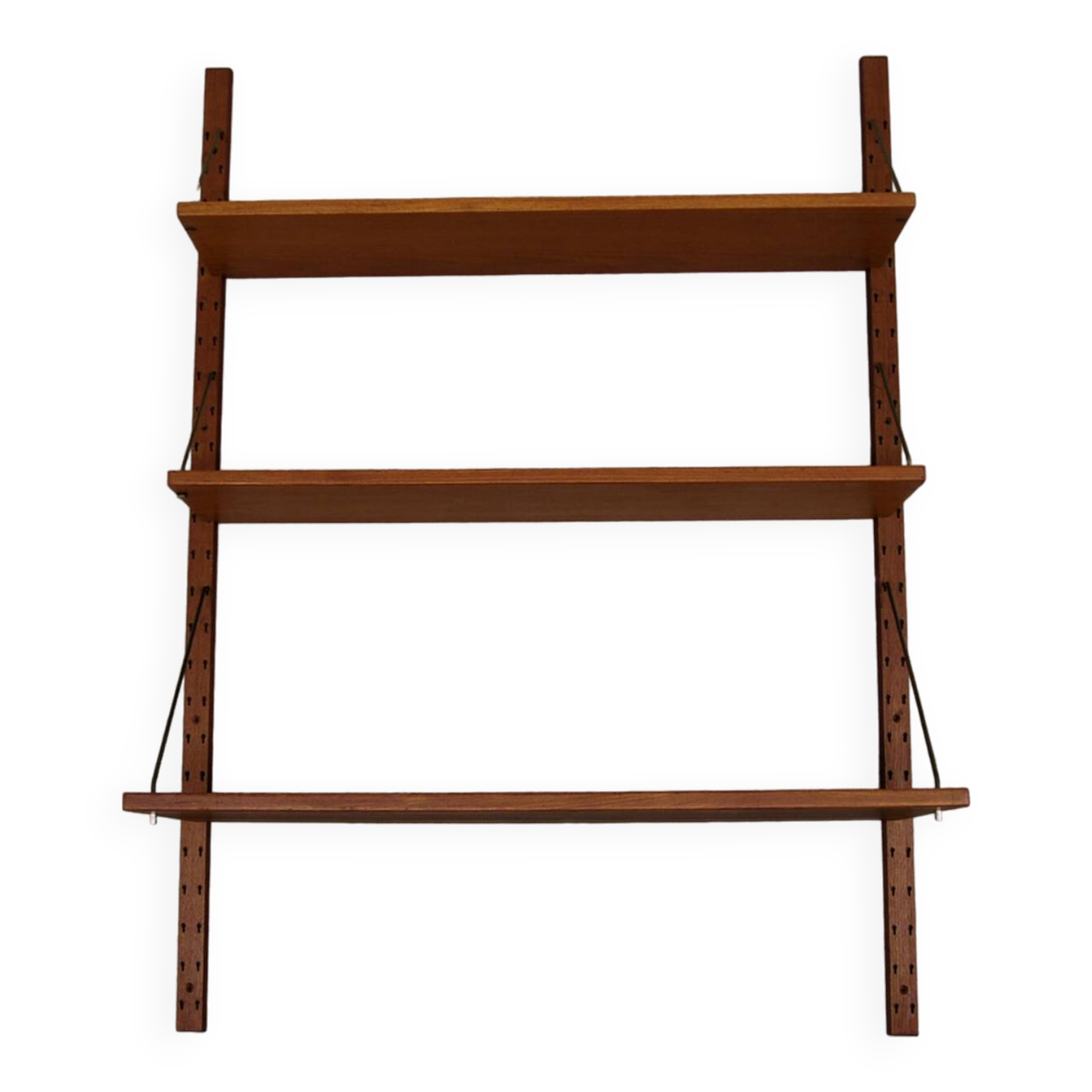 Vintage danish wall system brass supports