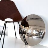 Florian Schulz Large Flush Mount Light Sela in polished Nickel, 1970s
