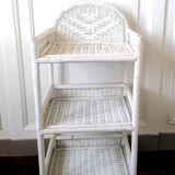 Etagère en rotin blanc , 1960