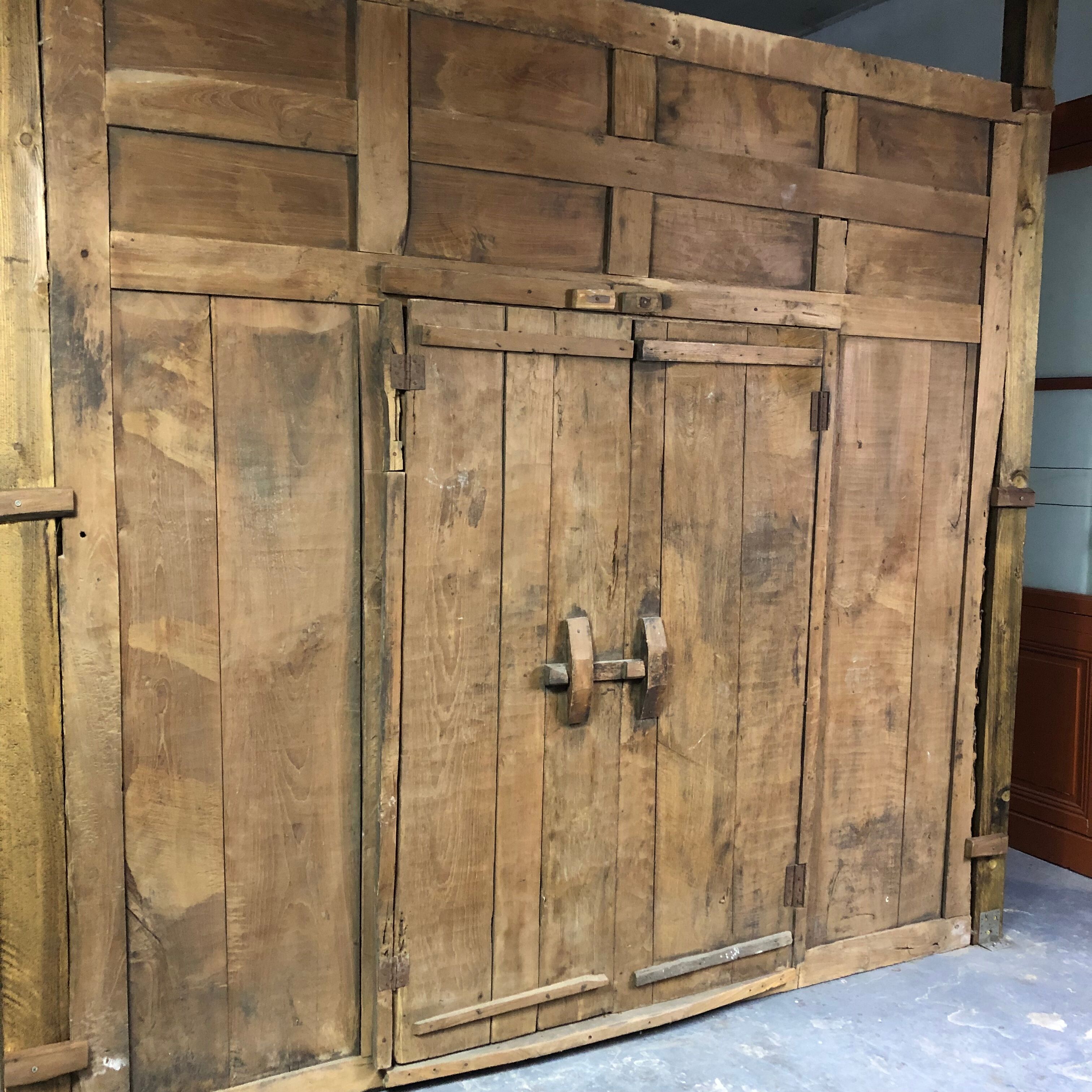 Old wooden door with its frame