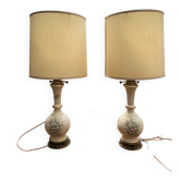 Lampe en porcelaine de salon Art Nouveau avec abat-jour, 1910, France
