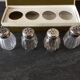 Series of 4 old saltshakers christofle silver - vintage glass