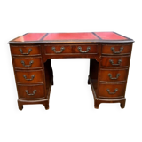 old flamed desk with serpentine pedestal, English, early 20th century