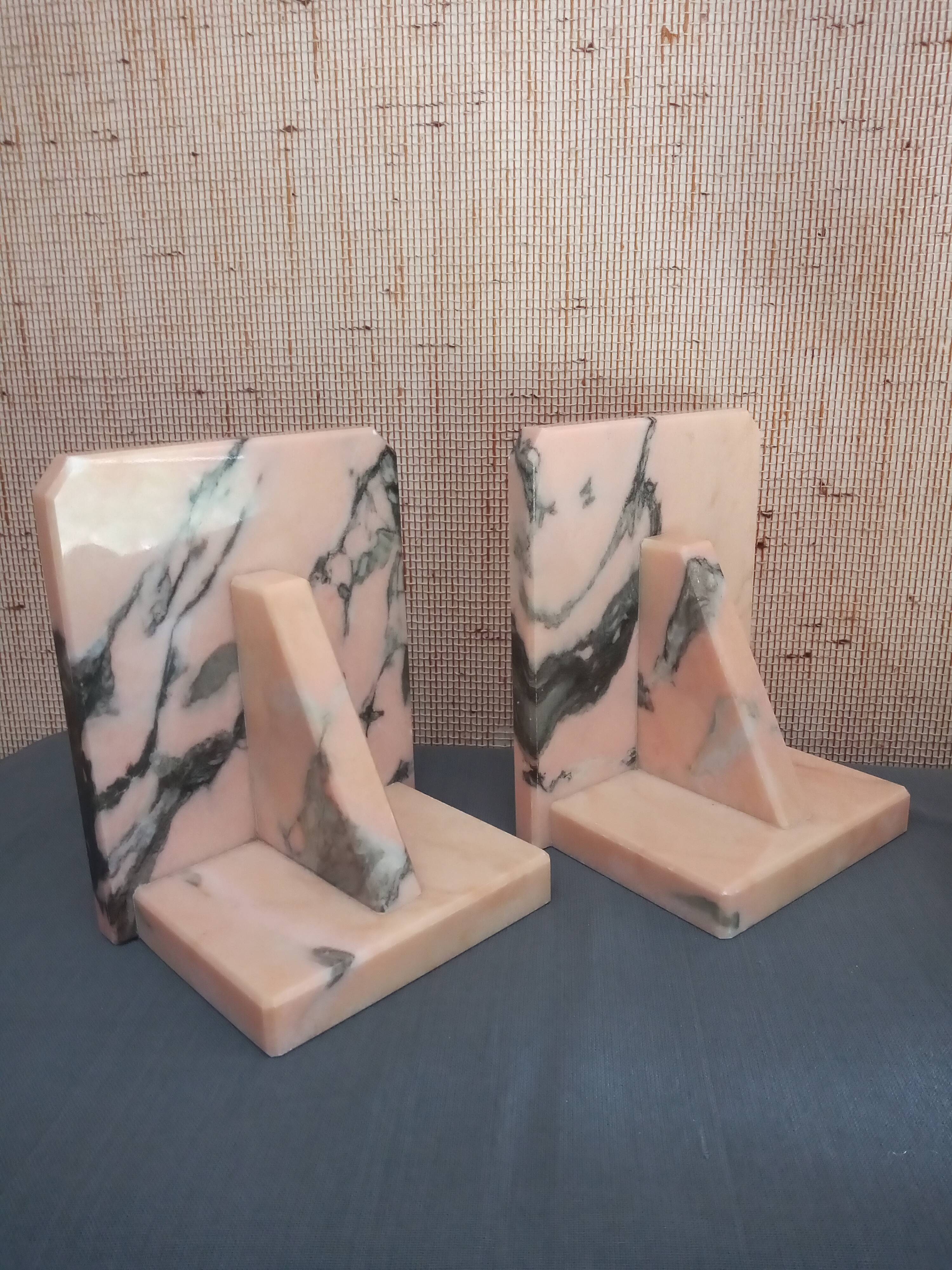 Art Deco marble bookends