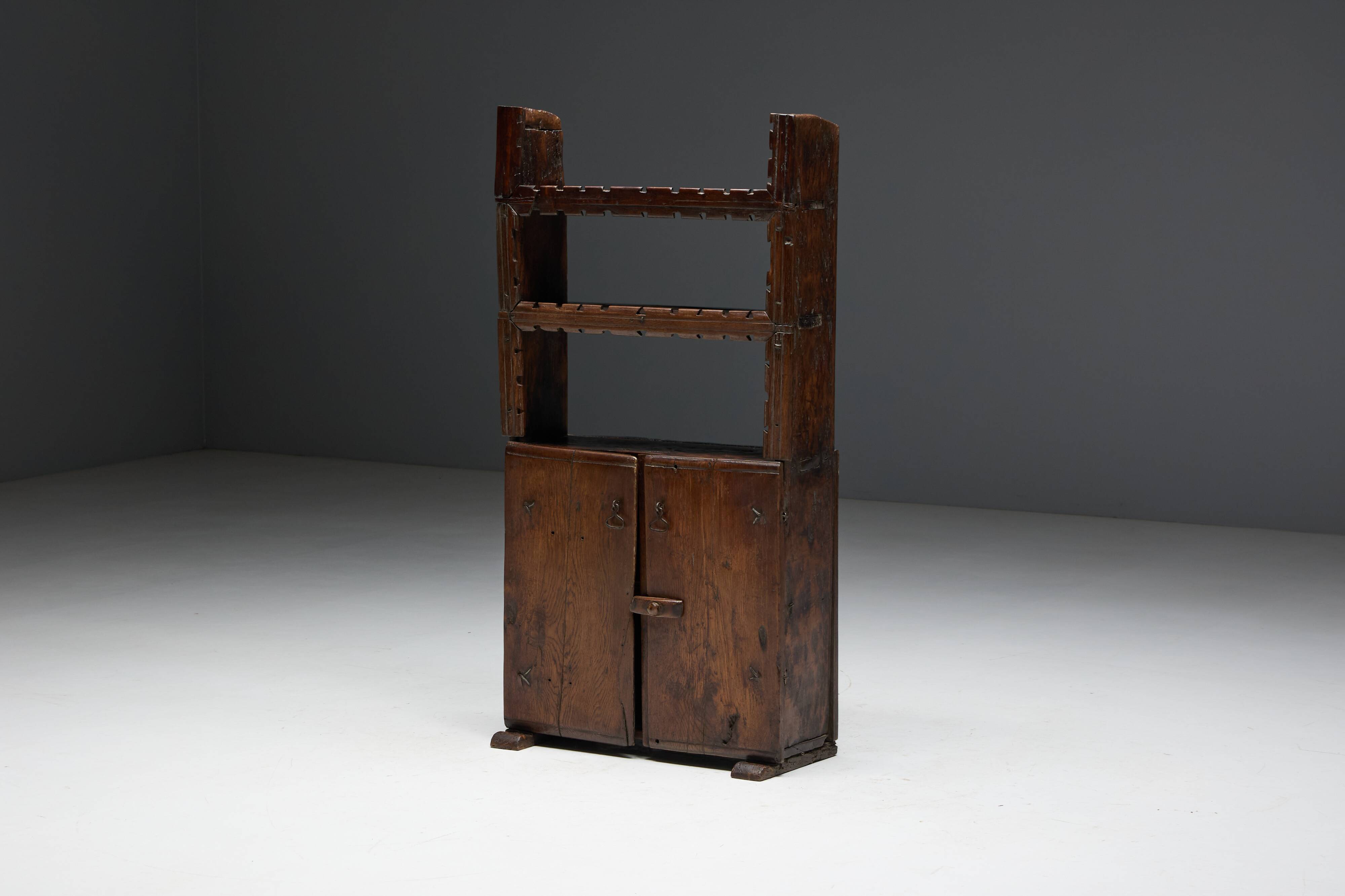 Antique Art Populaire Cabinet, France, 19th Century