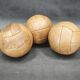 Set of Three Czech Leather Medicine Balls, 1950s