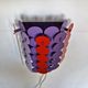 Red and purple metal strip wall lamp by Doria Leuchten, Germany 1960's/1970's