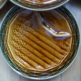 Set of 5 asparagus plates with 1 Sarreguemines dish