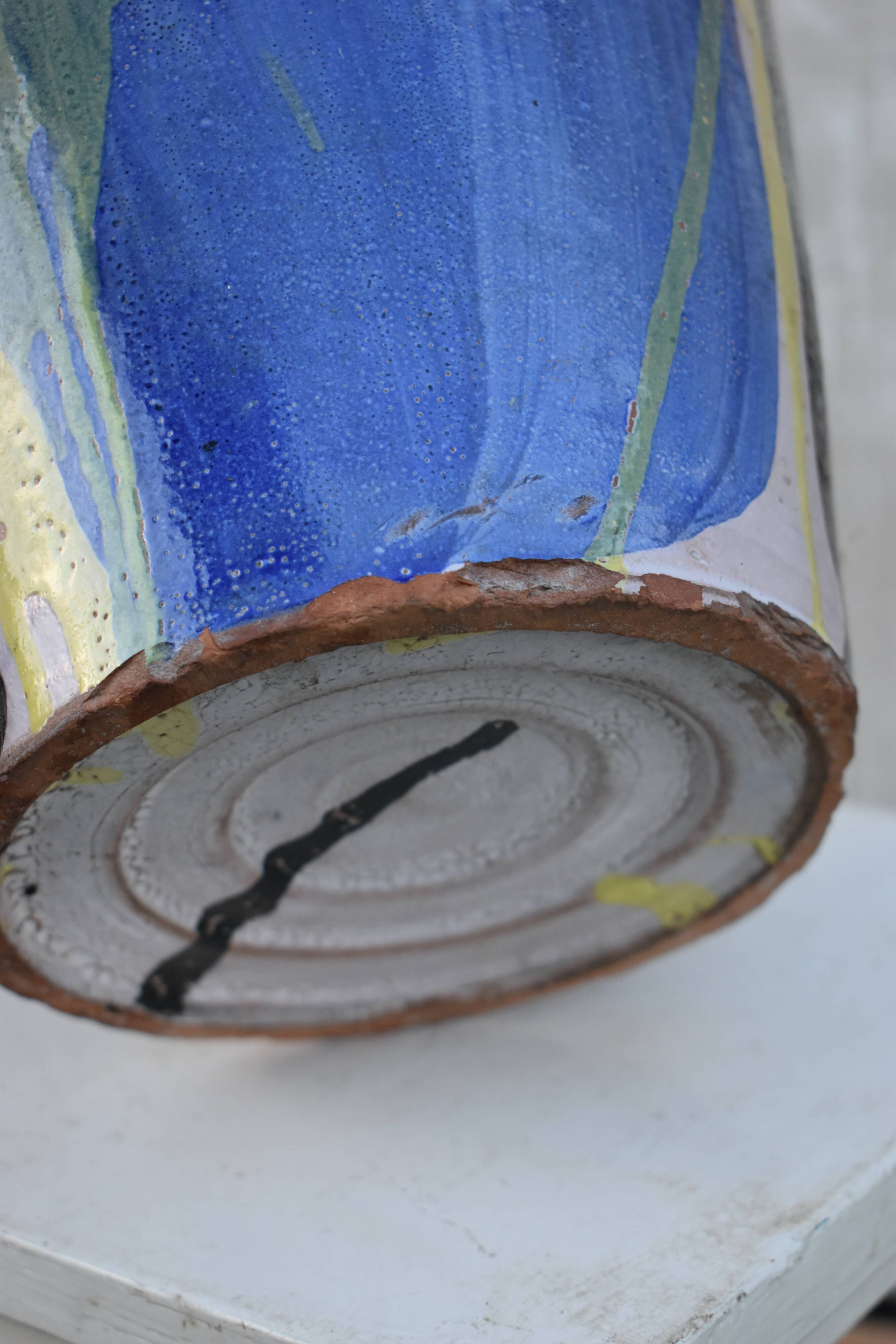 Large antique glazed terracotta jar/vase from Romania