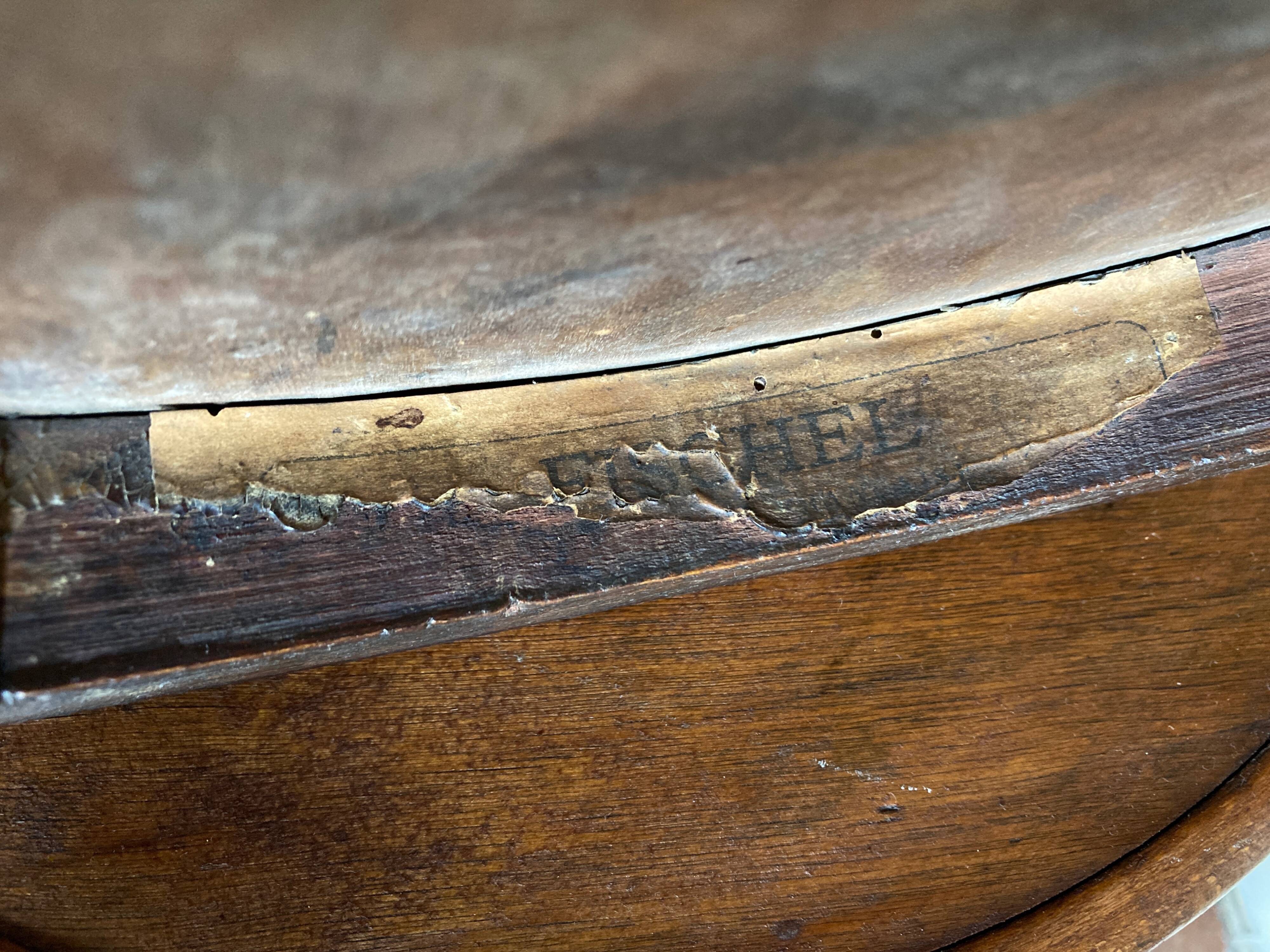 Set of 4 Fischel bistro chairs in bent wood gendarme hat 1920