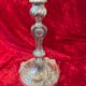 Pair of candlesticks, torches in silver bronze