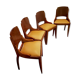 4 vintage 40s solid wood chairs and leather seating