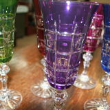 6 colored crystal flutes