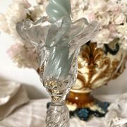 Pair of molded glass candlesticks - 1960s