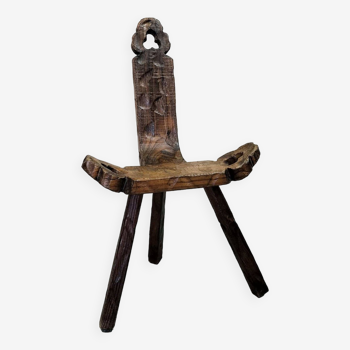 Brutalist tripod low chair