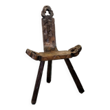 Brutalist tripod low chair