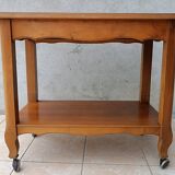 English-style cherrywood serving trolley