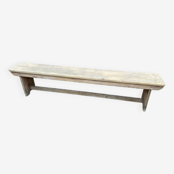 Rustic farm bench in raw natural wood 1920s